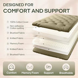 ZonLi Japanese Floor Futon Mattress Full Size 54"x75"100% Cotton Cover 6''Thicken Tatami Mattress,Foldable Sleeping Pad,Portable Dormitory Tatami Mat,Roll Up Floor Lounger Bed for Adult (Winter Moss) ZonLi