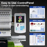FUJA 15 Needle 14"x20" Large Area Commercial Embroidery Machine,1200 SPM High Speed, 10" Touch Screen, WiFi, Auto Color Change & Trim, for Hats, Jackets, Hoodies, T-Shirts and Patches