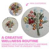 CRAFT CLUB Buzzing Bouquet Embroidery Kit | DIY Cross Stitch Craft Kit with Bamboo Hoop & Embroidery Thread Packs | Complete Arts & Crafts Supplies Gift Set for Beginners | Home & Room Décor Art Kit