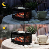 YSong Freestanding Fireplace Wax Warmer,Wax Warmer for Scented Wax,Electric Wax Melt Warmer,Full Metal Wax Melter,Wax Burner Fragrance Warmer for Home Office Gifts&Decor (Three-Sided Glass) YSong