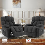 Massage Rocking Recliner Chair, Ergonomic Recliners Sofa with Vibration Massage & Heat, Rocking Chair Nursery Chair for Living Room Lounge with 4 Pockets, 2 Cup Holders, Black