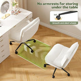 DurayLoly Criss Cross Chair with Wheels, 7" Extra Thick Ergonomic Cross Legged Office Chair, Height Adjustable Swivel Design for Home Office, Study & Vanity,White DurayLoly