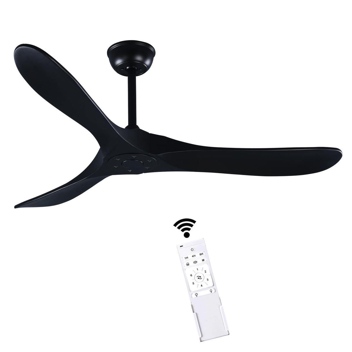 Fanawi 52" Wood Ceiling Fan with Remote Control, 3 blade Ceiling Fan without Lights for Indoor/Outdoor - Modern Design, Powerful Airflow, Silent Operation Fanawi