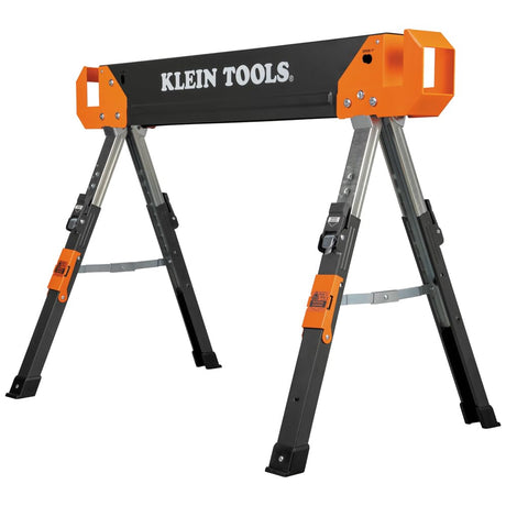 Klein Tools 66188 Folding Saw Horse, 2x4 Support Arms, 26-Inch to 32-Inch Adjustable Height, Heavy Duty Jobsite Table, 1-Pack Klein Tools