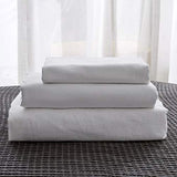 Simple&Opulence Belgian Linen Sheet Set Solid Color - 3 Pieces (1 Flat Sheet, 1 Fitted Sheet & 1 Pillowcase) Natural Flax Cotton Blend Soft Breathable Farmhouse Bedding - Twin Size, White Simple&Opulence