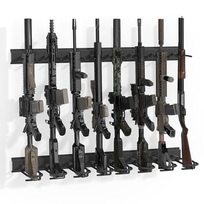 Upbci Gun Rack, Professional Gun Rack Wall Mount, Vertical Gun Rack for Wall, Adjustable Indoor Gun Racks Securely Hold Your Shotguns and Rifles - WoodArtSupply