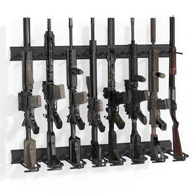 Upbci Gun Rack, Professional Gun Rack Wall Mount, Vertical Gun Rack for Wall, Adjustable Indoor Gun Racks Securely Hold Your Shotguns and Rifles