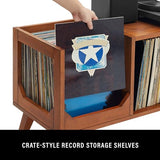 Crosley Furniture Asheville Mid-Century Modern Media Console Record Player Stand, Storage for Vinyl Records, Walnut Crosley Furniture