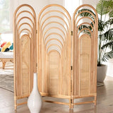 bali & pari Golda Modern Bohemian Natural Brown Rattan Room Divider bali & pari
