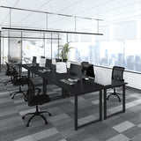 Bonzy Home 18FT Conference Table Set of 6, Modern Large Meeting Table Office Desks for 22 Person, Long Rectangle Table with Sturdy Metal Frame, 213" D x 64" W x 30" H, Black Bonzy Home