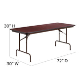 Flash Furniture Frankie 6-Foot Mahogany Melamine Laminate Folding Banquet Table Flash Furniture