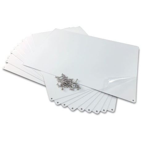 Lesencen Sublimation Aluminum Blanks Metal Signs Pearled White 8X12X0.018 inch for Heat Transfer Printing DIY Photo Crafts with Screws for Mounting Pack of 10 (200 X 300 X 0.45mm) lesencen