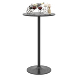 COSTWAY Round Bistro Table, Height Adjustable Bar Height Cocktail Table, High Top Pub Table Snack Table with Heavy-Duty Metal Base for Home Bar, Dining Room, Restaurant, Black COSTWAY