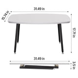 WOHOMO Foldable Coffee Table White Small Coffee Tables for Living Room Portable Simple Modern Rectangular Center Table for Small Spaces, No Assembly, 31.5 * 15.7 * 17.7IN, White WOHOMO