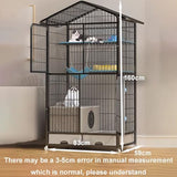 GUQASDV Cat Cage, Cat House, Cat Playpen with Top Cover, Catio Indoor Cat Enclosure with Litter Box with Anti-Collision Lock Easy to Move for Small Animals(White,83x59x160cm) GUQASDV