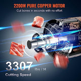 VEVOR Commercial Electric Meat Bandsaw, 2200W Stainless Steel Vertical Bone Sawing Machine, Workbeach 24.4" x 20.5", 0.16-8.7 Inch Cutting Thickness, Frozen Meat Cutter with 6 Blades for Rib Pork Beef VEVOR