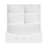 Curipeer White 3-Shelf Kids Bookshelf with 5 Cube Units and Star Pattern Toy Organizer for Playroom and Nursery Curipeer