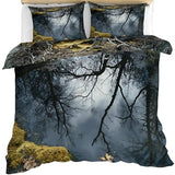 YFIOYI Reflection Comforter Set, Minimalist Bedding Set, Somber Decorative 3 Piece Bedding Set with 2 Pillow Shams, with Zipper（King Single） YFIOYI