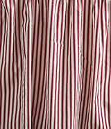 CHIXIN Ticking Stripe Ruffle Skirt Bedspread Queen Size - 30" Long Drop, Shabby Chic Style, Lightweight Bedding Cover, 3 Piece Set, Burgundy Red CHIXIN