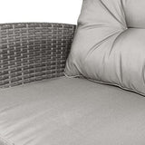 Outsunny 4 Pieces Patio Furniture Sets with Cushions, PE Rattan Wicker Conversation Chairs with Two-Tier Coffee Table for Backyard Porch Garden Poolside and Deck, Gray Outsunny