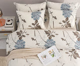 SLEEPBELLA Duvet Cover Queen Size, 600 Thread Count Cotton Botanical Flowers Pattern Printed Reversible Comforter Cover SLEEPBELLA