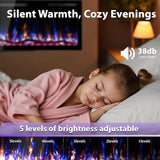 Kucreiheat 60" WiFi Electric Fireplace with Crackling Sound, Smart Linear Fire Place for Living Room, Recessed & Wall Mount Heater, 750/1500W, App & Remote Control, Timer, Log Flame Kucreiheat