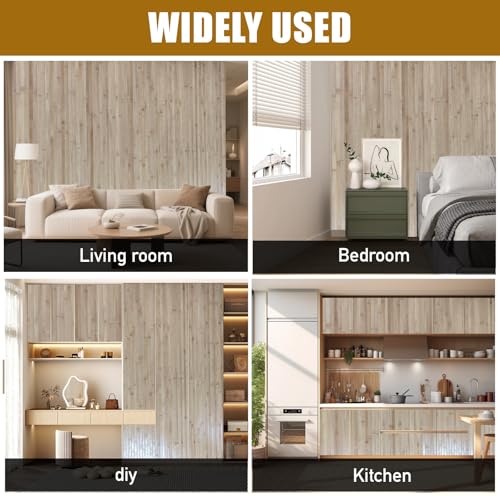 192" x 48" Natural Bamboo Wall Panel - Flexible Renewable Wainscoting for Interior Decor, Room Divider & Ceiling Tiles - Living Room, Bedroom, Office, Kitchen Island Decor bajingshanhu