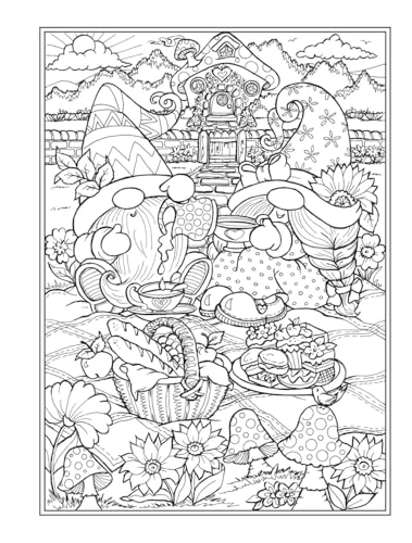 Creative Haven Garden Gnomes Coloring Book (Adult Coloring Books: Fantasy) WoodArtSupply