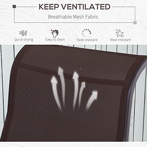 Outsunny Outdoor Glider Chair, Gliders for Outside Patio with Smooth Rocking Mechanism and Lightweight Construction for Backyard, Brown Outsunny