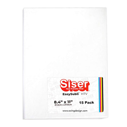 Siser EasySubli Sublimation Heat Transfer Vinyl 8.4" x 11" - 15 Pack