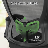 Office Chair Ergonomic Desk Chair, 330LBS Capacity, High Back Computer Chair with Lumbar Support, Flip-up Armrests Swivel Task Chairs for Long Hours Work Synorla