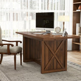 YITAHOME 70.8" Large Farmhouse Dining Table for 6 to 8 People, Rustic Style Wood Dinner Table, Rectangular Dining Table for Kitchen, Dining Room & Living Room, Brown YITAHOME