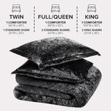 Comfort Spaces Juliette Luxe Comforter Set Velvet Lush with Soft Brushed Microfiber Reverse, All Season Cozy Velvet Bedding Sets, Fluffy Comforter Bed Set, Matching Sham, Black Twin/Twin XL 2 Piece Comfort Spaces