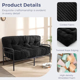 MAXYOYO 8" Futon Mattress, Ultra Thick Futons Sofa Couch Bed, Tufted Full Size Sleeper Sofa Bed for Adults, Shredded Foam Filling (Frame Not Included), Black MAXYOYO
