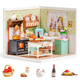 ROBOTIME Super Creator Kits, DIY Mini House Toy Building Set, Plastic Miniature House 126 PCS with Led, Building Set Kits for Creative Play Unique Hobby Gift Idea Birthday (Farmhouse Kitchen)