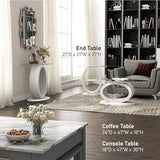 Furniture of America Modine 47" Long Contemporary Console Tables, Modern Furniture, Beveled Tempered Glass, O-Shaped High Gloss Pedestal, for Entryway, Hallway, Living Room, White Furniture of America