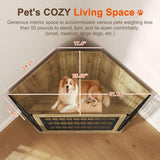 51" Corner Dog Crate Furniture, Wooden Dog Kennel Furniture with 2-Tier Shelves, Decorative Wood Dog House for Small/Medium/Large Dog, Space-Saving Dog Cage for TV Stand（Oak） VONZOY