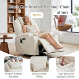 WISHDEER Dual Motor Power Swivel Rocker Recliner Chair for Adults, Rocking Chair Nursery Recliner with Massage and Heat,USB A&C Ports,LED Light,Cup Holders for Living Room Bedroom