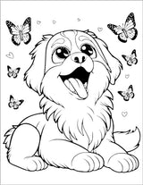 Cute Dogs Coloring Book for Kids Ages 4-8: Adorable Cartoon Dogs & Puppies WoodArtSupply