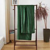 Ersmak Satin Flat Sheet Only, Single Flat Sheet Twin, Luxury & Ultra Soft Silky Bedding Top Sheet for Twin Mattress - Emerald Green Ersmak