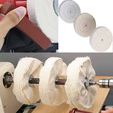 scottchen PRO Woodworking Lathe Buffing System 16" #2MT Mandrel 3-Step Buffing Wheel Kits 8inch with 3pcs Polishing Cutting Compounds - WoodArtSupply