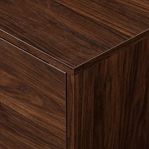 Walker Edison Nora Modern Minimal Open-Shelf Stand for TVs up to 90 Inches, 80 Inch, Dark Walnut Walker Edison