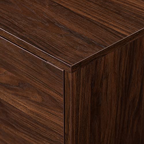 Walker Edison Nora Modern Minimal Open-Shelf Stand for TVs up to 90 Inches, 80 Inch, Dark Walnut - WoodArtSupply