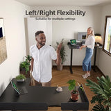 Claiks L Shaped Standing Desk, 55 Inch Electric Height Adjustable Desk with Splice Board Corner Workstation for Home Office, Black Claiks