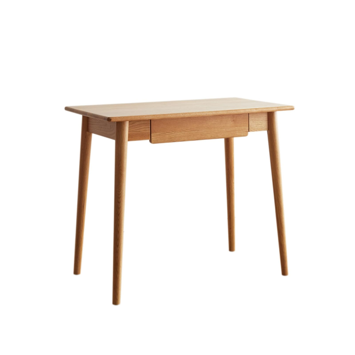 Small Wood Desk - 100% Oak Writing Desk with Drawer - Wooden Writing Computer Table - Simple Study Makeup Table for Bedroom/Home Office - 31.49inch Grewood