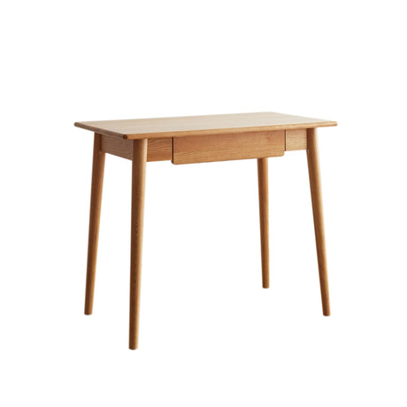 Small Wood Desk - 100% Oak Writing Desk with Drawer - Wooden Writing Computer Table - Simple Study Makeup Table for Bedroom/Home Office - 31.49inch Grewood