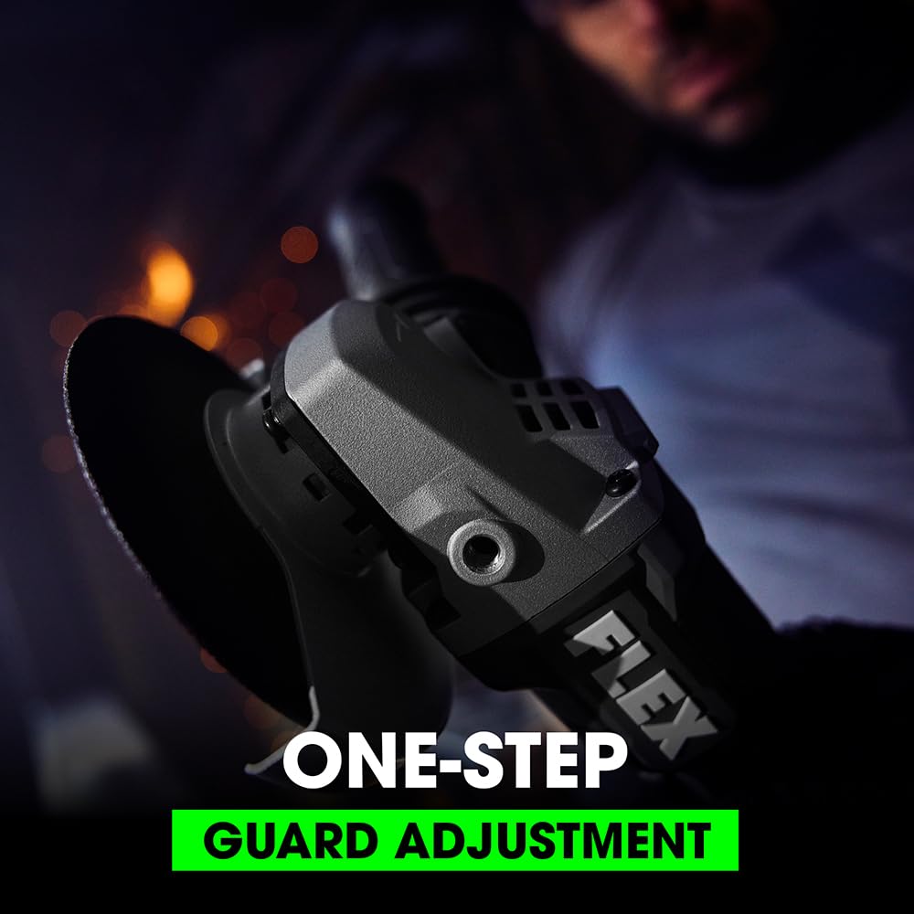 FLEX 24V Brushless Cordless 5-Inch 10,000 RPM Variable Speed Paddle Switch Angle Grinder Kit with 5.0Ah Lithium Battery and 160W Fast Charger - FX3171A-1C FLEX