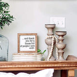 MACVAD Rustic Torched Wood Small Box Sign for Home Decor,Freestanding Thank You Sign for Kitchen,Square Wood Block Sign Table Decor,6" x 6" x 1.57" MACVAD