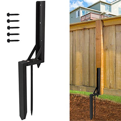 Wpbhk 1PCS Fence Post Repair Kit Heavy Duty Fixer Anchor Ground Spike,Fence Post Support Stake for Repairing Damaged Fence Gate Posts Sign Posts or
