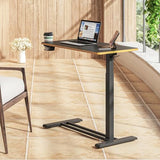 SANODESK Medical Adjustable Overbed Bedside Table with Hidden Casters, Pneumatic Mobile Laptop Computer Standing Desk Cart with Tray, Hospital and Home Use(31.5" W x 17.7" D, Black) SANODESK